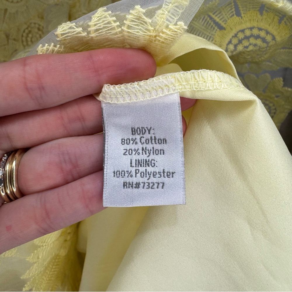 LC Lauren Conrad Yellow Sunflower Embroidered Fit & Flare Dress Size 8 - Picture 5 of 8
